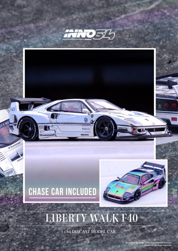 INNO64 1 64 LBWK F40 Liberty Walk Silver Chrome Beijing Exclusive For Sale