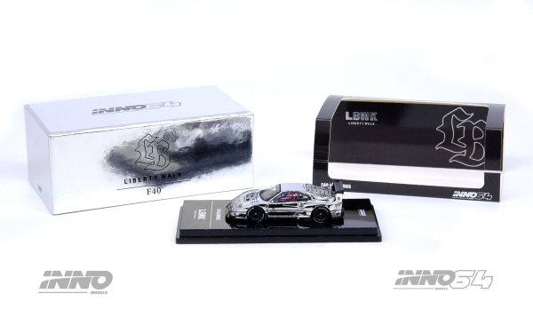 INNO64 1 64 LBWK F40 Liberty Walk Silver Chrome Beijing Exclusive For Sale