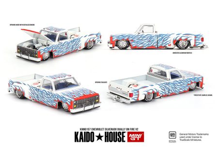 (Preorder) Kaido House x Mini GT 1:64 Chevrolet Silverado Dually on Fire V2 – White Flames Online