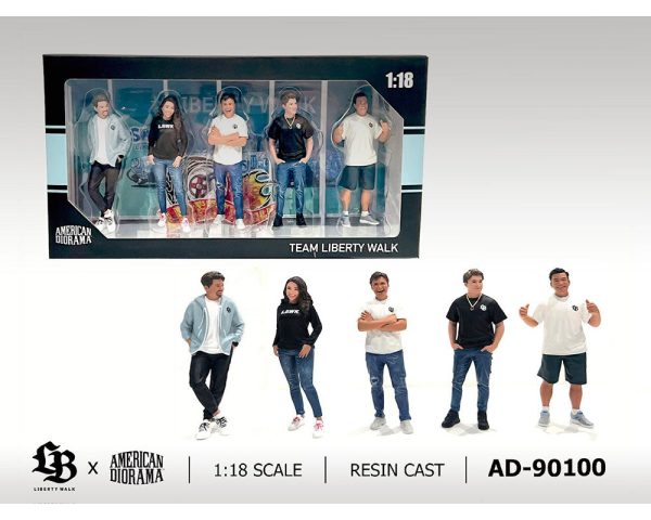 (Preorder) American Diorama 1:18 Figures Team Liberty Walk – (Set of 5 figures) – Mijo Exclusives Discount