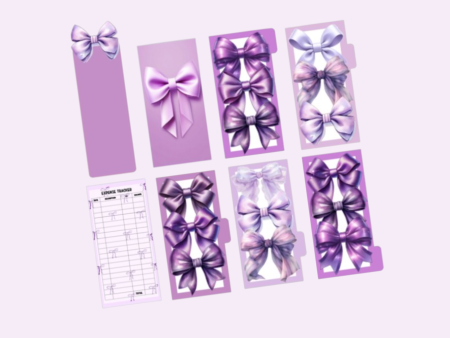 Cash Envelopes | Purple Bow Set | Set of 8 Online Sale