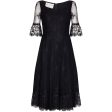 Marcel Fenez 1960s Black Cocktail Dress With Lace Cuffs For Sale