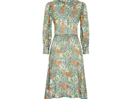 1950s Floral Print Silk Dress and Jacket Suit Online now