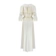 1970s Edwardian Style Cream Chiffon Maxi Dress For Discount