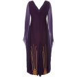 1970s Nikos-Takis Couture Purple Wool and Chiffon Dress Online Hot Sale