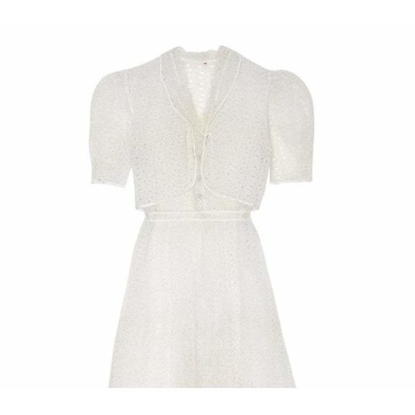 1930s White Floral Cutout Organza Dress Online Hot Sale