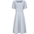 1950s Pale Blue Embroidered Cotton Dress Sale