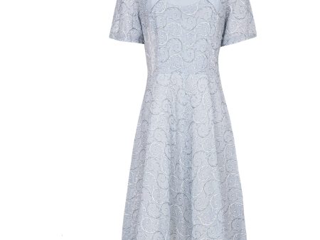 1950s Pale Blue Embroidered Cotton Dress Sale