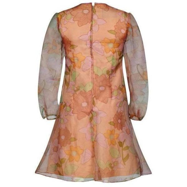 Simon Massey 1960s Organza Floral Print Dress Discount