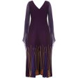 1970s Nikos-Takis Couture Purple Wool and Chiffon Dress Online Hot Sale