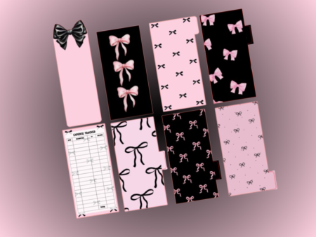 Cash Envelopes | Pink & Black Bow Set | Set of 8 Online