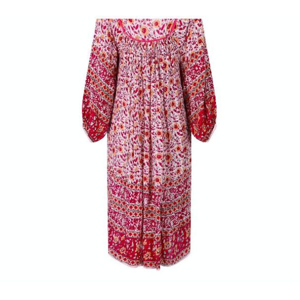 1970s Original Paisley Print Indian Block Work Dress For Cheap