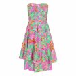 1980s J. Tiktiner French Silk Floral Strapless Dress Fashion