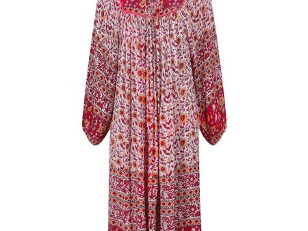 1970s Original Paisley Print Indian Block Work Dress For Cheap