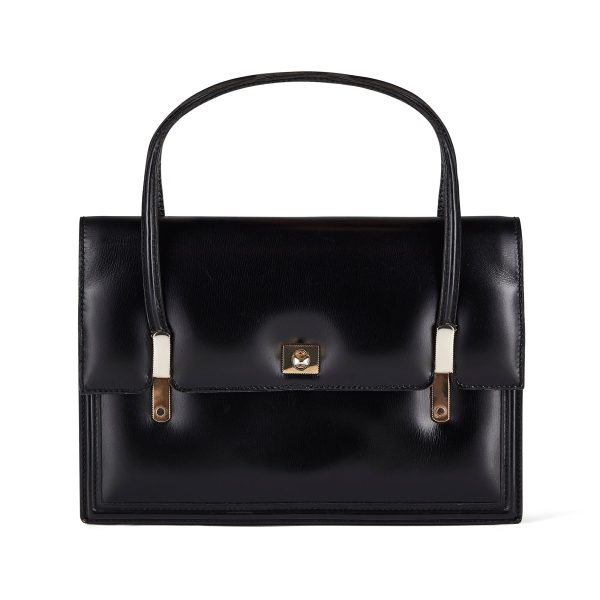 1960s Loewe Black Leather Top Handle Bag Supply