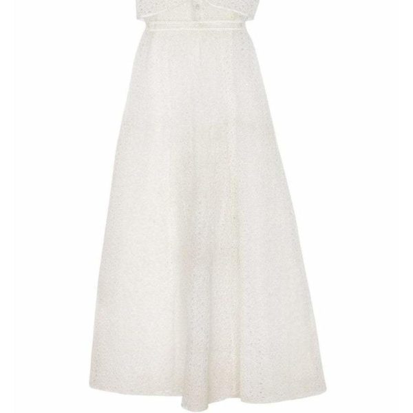 1930s White Floral Cutout Organza Dress Online Hot Sale