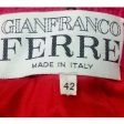 Gianfranco Ferre 1980s Red Cocktail Dress With Shocking Pink Fan Detail Sale