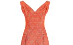 1950s Hardy Amies Orange Paisley Brocade Dress on Sale