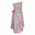 1980s J. Tiktiner French Silk Floral Strapless Dress Fashion