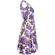 1960s Waffle Cotton Purple Floral Print Dress Cheap