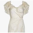 Andrea Wilkin 1970s Silk Ivory Fantasy Bridal Dress in Edwardian Style Discount