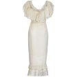 Andrea Wilkin 1970s Silk Ivory Fantasy Bridal Dress in Edwardian Style Discount