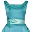 1950s Turquoise Satin Duchess Dress With Corseted Waistband Supply