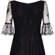 Marcel Fenez 1960s Black Cocktail Dress With Lace Cuffs For Sale