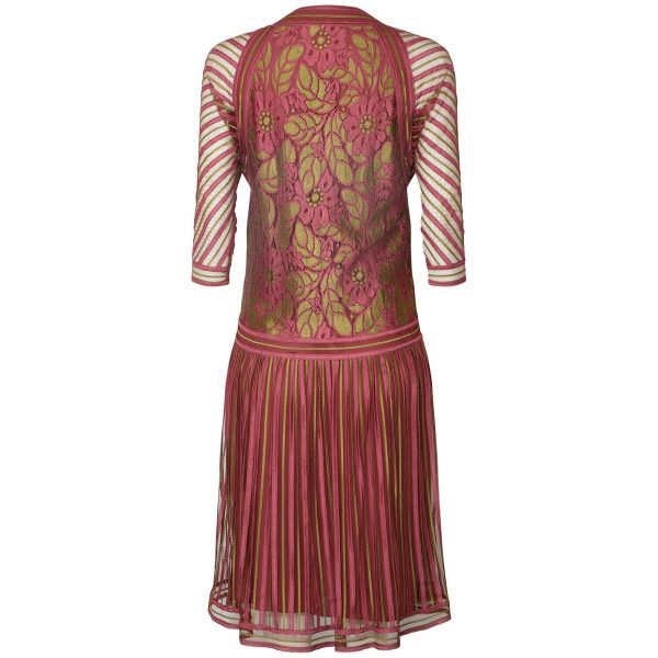 1970s Janice Wainwright Pink and Gold 1920s Style Flapper Dress Fashion