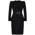 Nina Ricci 1980s Black Wool and Silk Cocktail Dress with Front Bow Detail Online now