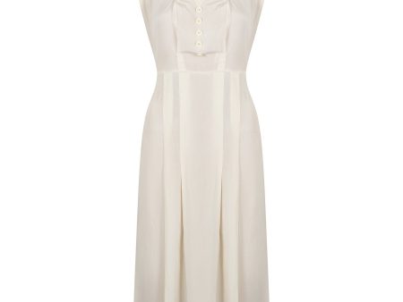 1920s Art Deco Ivory Silk Shirtwaister Dress Discount