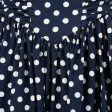 1990s Laura Ashley Navy Polka Dot Strapless Dress Online Hot Sale