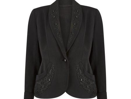 1940s Sally Slade Wool and Beaded Soutache Work Jacket For Discount