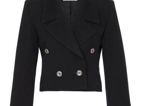 Yves Saint Laurent Early 1990s Black Double Breasted Short Jacket Sale