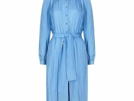 1970s Louis Feraud Sky Blue Silk Shirtwaister Dress Online now