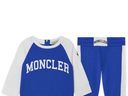 Kids Moncler Blue Logo Tracksuit For Sale