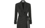 2000s Yves Saint Laurent Long Sleeve Black Jersey Wrap Dress For Sale