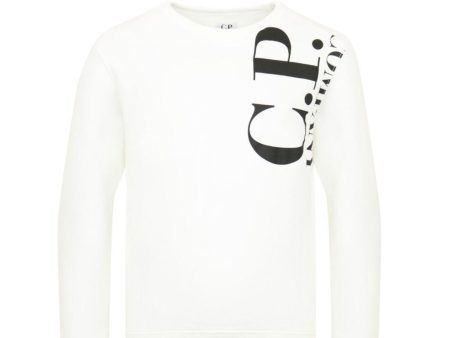 Kids CP Company White Logo Sweatshirt For Discount