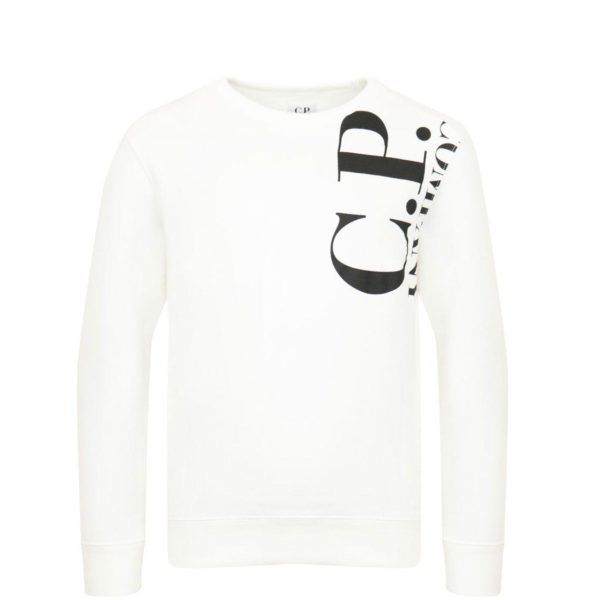 Kids CP Company White Logo Sweatshirt For Discount