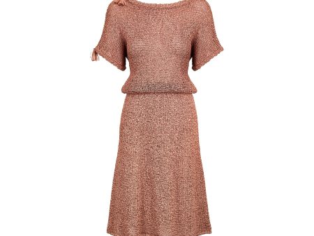 1950s Blush Pink Ribbon Work Dress Sale