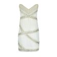 1990s Fabrice Cream Beaded and Lace Strapless Dress Cheap