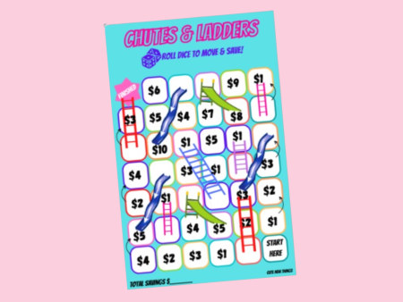 Savings Challenge Game | Chutes & Ladders | A5 Size on Sale