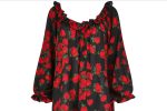 1994 Yves Saint Laurent Wool Roseprint Dress For Sale