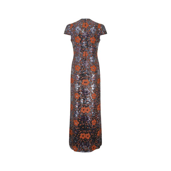 1970s Andre Laug Floral Sequinned Dress For Discount