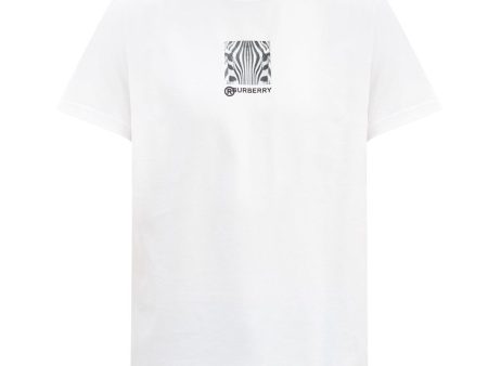 Burberry White Oversized Logo Tee Sale