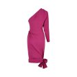 1987 Yves Saint Laurent Pink Silk Asymmetric Dress with Belt For Cheap