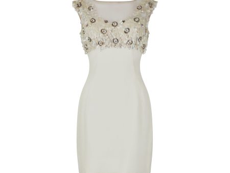 1960s Cream Beaded Bodice Shift Dress Sale