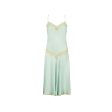 1980s Jenny Dobell Seafoam Green and Lace Slip Dress Cheap