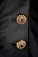 1991 Christian Lacroix Black Dress Jacket with Crystal Buttons Online Sale