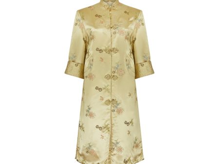 1960s Chinese Export Gold Jacquard Coat Cheap